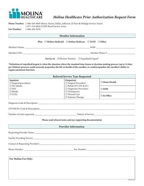 Molina Prior Authorization Pdf Form Formspal