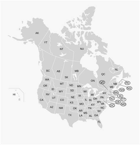 Us And Canada Map Labeled , Free Transparent Clipart - ClipartKey