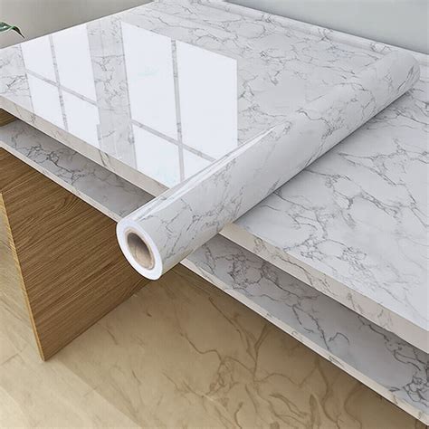 Self Adhesive Kitchen Worktop Covering Vinyl Wrap Cupboard Door Marble Stickers Ebay