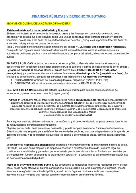 Derecho Tributario Clases FINANZAS PÚBLICAS Y DERECHO TRIBUTARIO 18