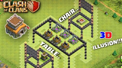 Clash Of Clans Unique Th8 3d Optical Illusion Base Table And Chairs