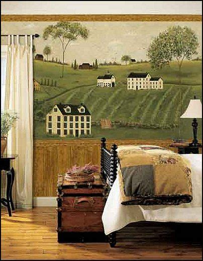 Countryside Wall Mural Wall Murals Bedroom Country Style Decor