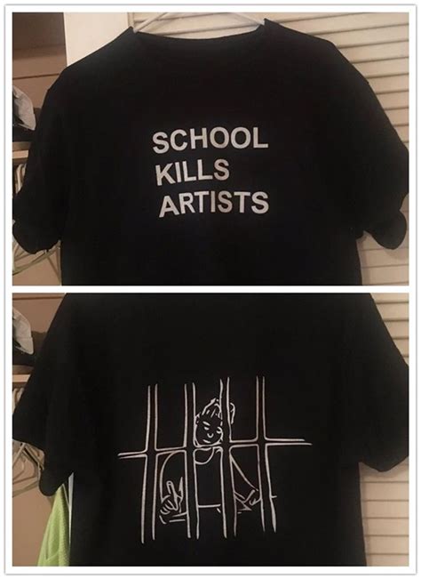 School Kills Artists Double Print Aesthetics Graphic Tee Unisex Youth Street Style Cool T Shirt