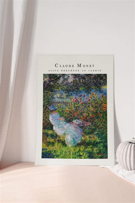 Claude Monet Alice Hoschede Au Jardin Premium Poster Poster