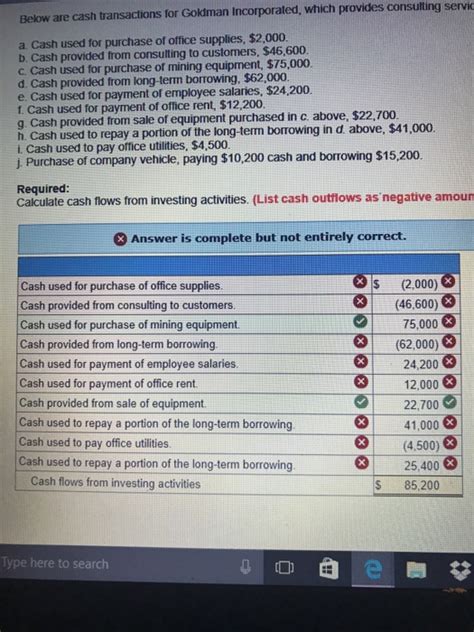 Solved Below Are Cash Transactions For Goldman Incorporated Chegg