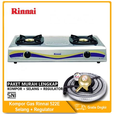 Jual Rinnai Kompor Gas Tungku Ri E Free Selang Paket Shopee