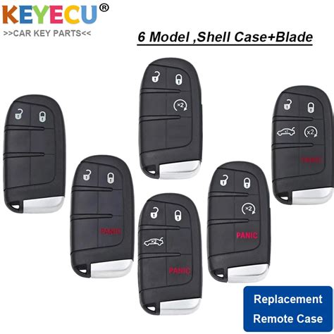 Keyecu Black Smart Remote Car Key Shell Case For Chrysler Dodge Journey