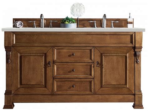 60 Inch Oak Double Sink Traditional Bathroom Vanity Quartz Unique Vanities