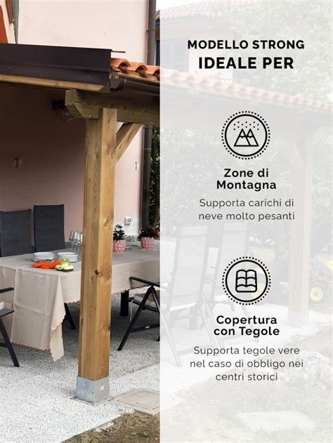 Onlywood Pergola In Legno Autoportante Strong In Pino Trattato Per