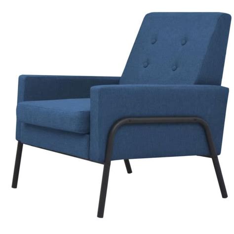 Omabeta Fauteuils Fauteuil Bleu Acier Et Tissu Meubles Haut De