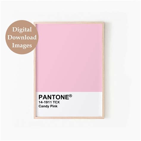 Pastel Pantone Print Set Of 6 Pantone Colours Printable Wall Etsy