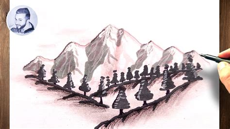 Comment Dessiner Un Paysage De Montagne Enneig E Youtube