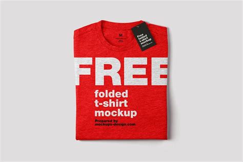 Free Label Folded T Shirt Mockup Mockuptree Shirt Mockup Tshirt Mockup Psd Templates