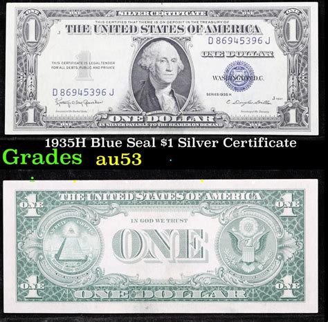 H Dollar Blue Seal Silver Certificate Xx For Sale Buy Now