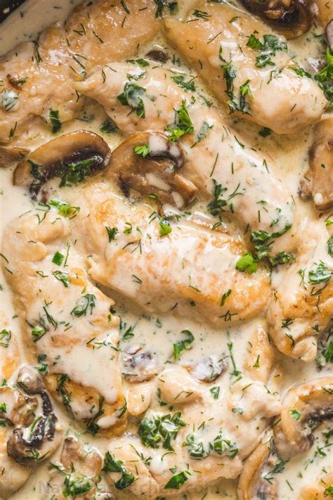 Creamy Herb Mushroom Chicken Is A Crowd Pleasing One Pan 30 Minute Chicken Dinner Every Bite