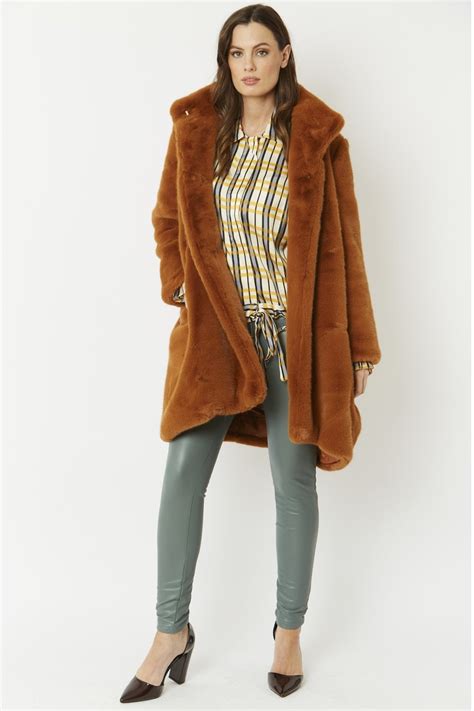 Brown Oversized Faux Fur Coat Jayley