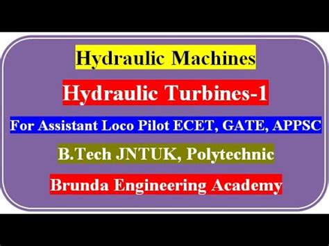 Hydraulic Turbines Hydraulic Machines Fluid Mechanics And