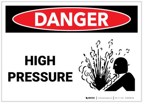 Danger High Pressure Label