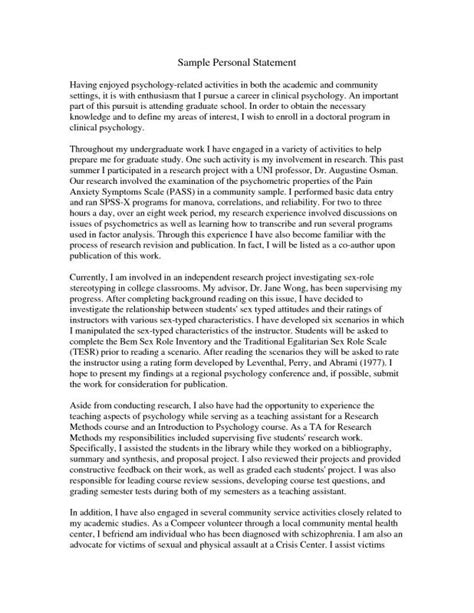 Grad School Personal Statement Template Business