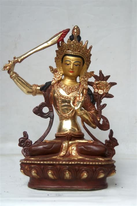 Manjushri Copper Partly Gold Plated Statue Price US 120 Buddhist