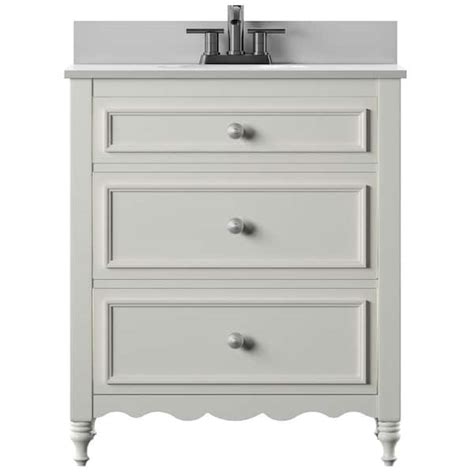 Twin Star Home 30 In Bath Vanity In White Cottage Dresser Style With