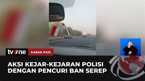 Bak Film Laga Polisi Terlibat Kejar Kejaran Dengan Pencuri Ban Serep