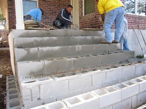 Cinder Block Stairs How To Build Concrete Steps Brick Steps Front