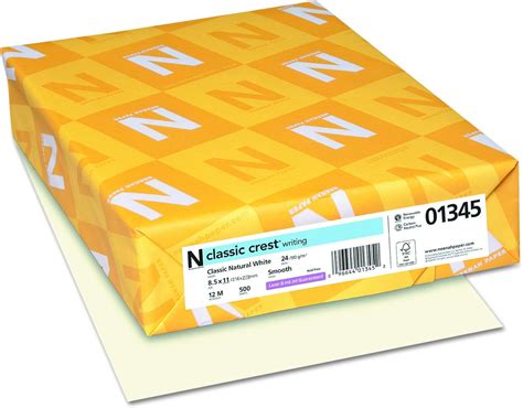 Best Neenah Classic Crest 110 Lb Smooth Solar White Paper Pack 25