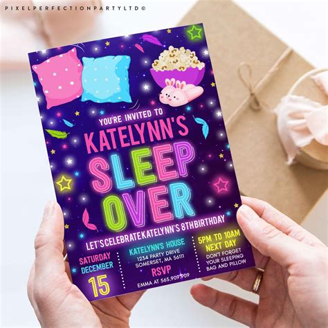 Editable Sleepover Invitation Slumber Party Invitation Etsy