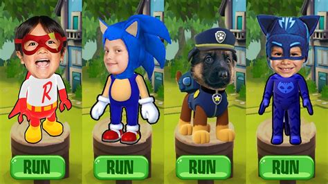 Tag With Ryan Red Titan Vs Sonic The Hedgehog Subway Vs Paw Patrol Pups