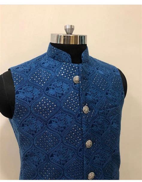 Chikankari Nehru Jacket For Menmodi Jacket For Men Embroidery Nehru