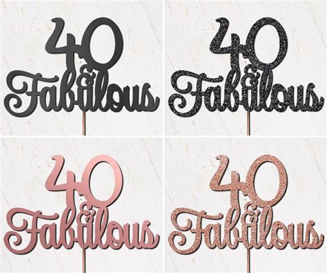 Personalised Custom Cake Toppers 40th Birthday 40 And Fabulous Etsy