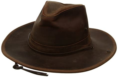 Henschel Brown Oiled Small Weekend Walker Leather Upf Hat