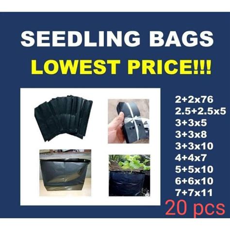 Seedling Bags 50 Pcs With Bottom Gusset With Holes Small Sizes