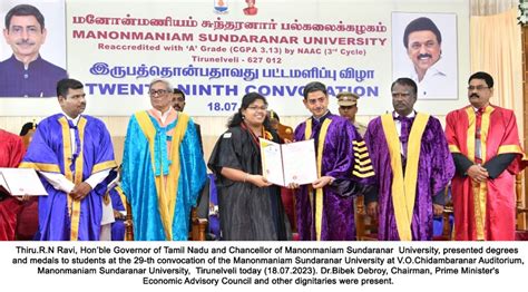 29th Convocation of the Manonmaniam Sundaranar University | Raj Bhavan ...