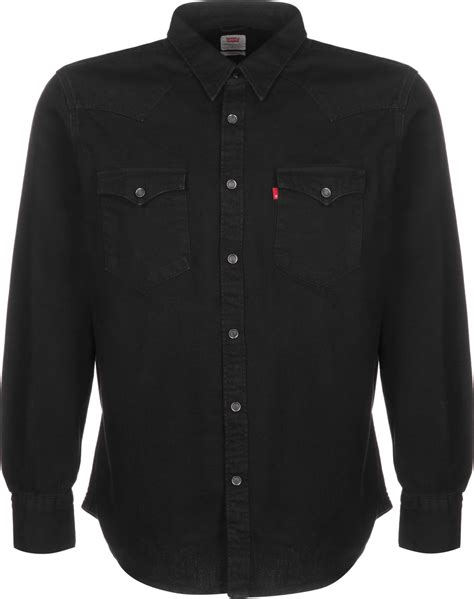 Levis Barstow Western Standard Shirt 85744 Marble Black Denim Rinse