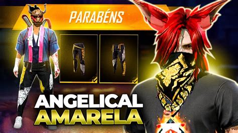 FREE FIRE AO VIVO CALÇA ANGELICAL AMARELA NOVA TEMPORADA