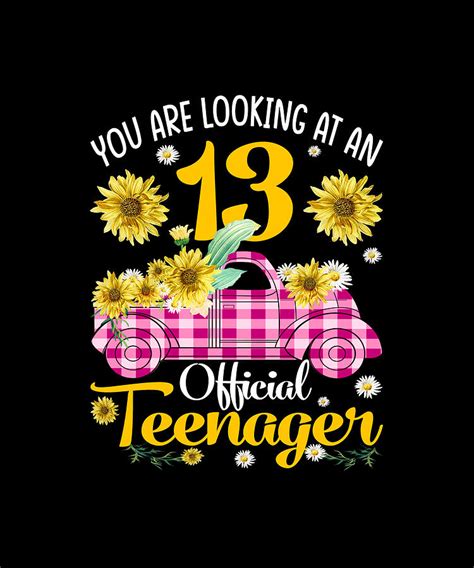 13th Birthday Girls 13 Years Official Teen Teenager Birthday T Shirt