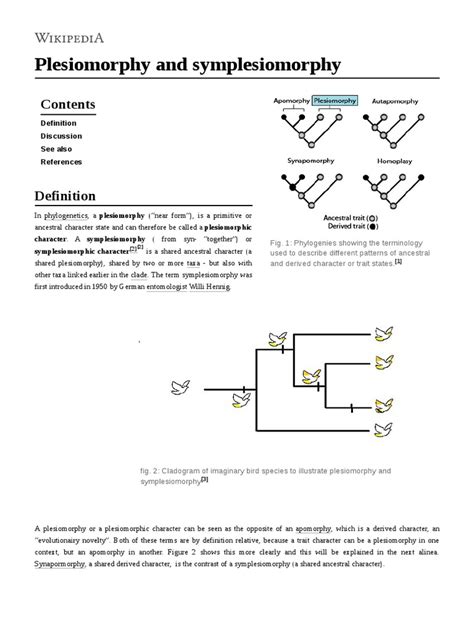 Plesiomorphy and Symplesiomorphy | PDF | Biological Classification ...