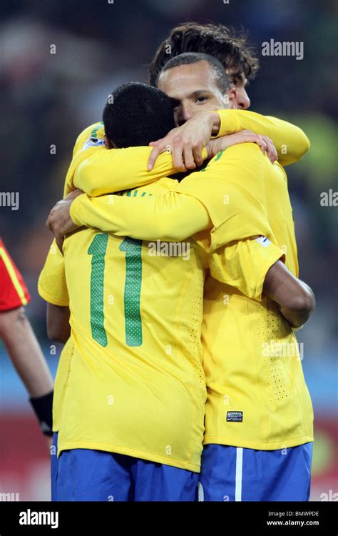 Robinho Luis Fabiano Kaka Brazil V Ivory Coast Soccer City