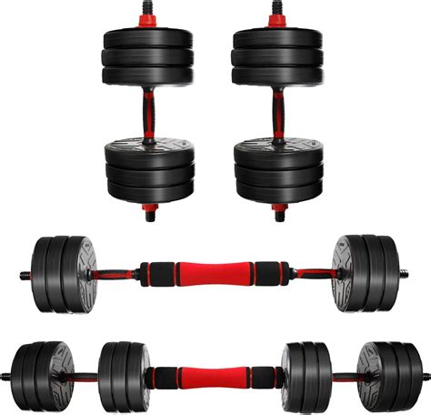 Cclife 2 In 1 Dumbbell And Barbell Set With Handle Adjustable Dumbbells