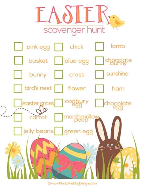 Free Easter Scavenger Hunt Idea Free Printable Included