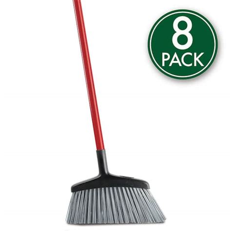 Libman 15 In High Power Rough Surface Angle Broom With Steel Handle 8 Pack 1626 The Home Depot