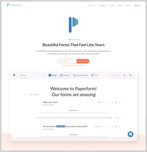 PaperForm Reviews Pricing Features 2022 FormGet