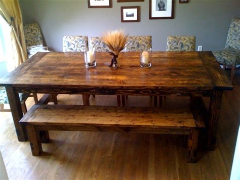 Farmhouse Dining Table With Bench - Foter