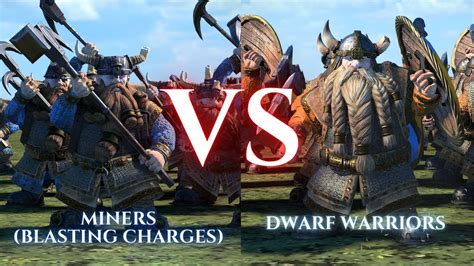 WARHAMMER III Total War Miners Blasting Charges VS Dwarf Warriors