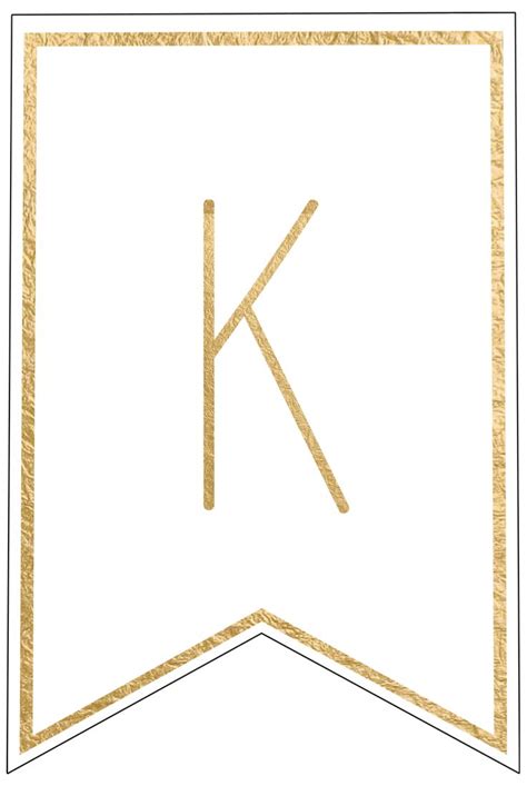 Free Printable Banner Letters Template Complete Gold Letters And