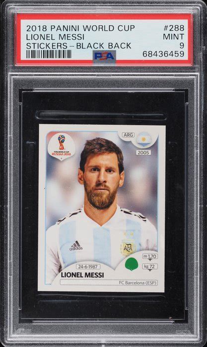 2018 Panini World Cup Stickers Lionel Messi 288 Black Back 1