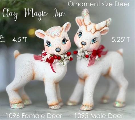 Pair Of Deer Ornaments Unpainted Shipping Is Included Please Read