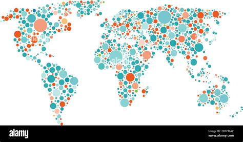 Dots Style World Map Abstract World Map Of Green Round Dots Vector